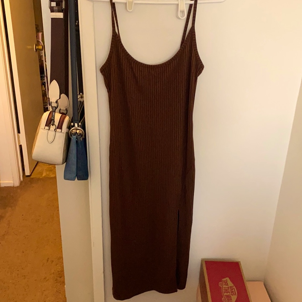 Brown bodycon dress